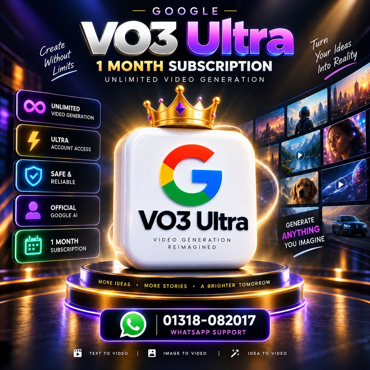 VO3 Ultra 1 Month Subscription | Unlimited AI Video Generation